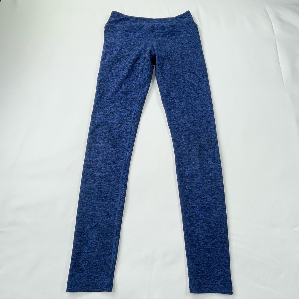 Beyond Yoga Leggings Heather Marled Blue Athleisure Workout Lounge Logo SMALL p8